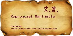 Kapronczai Marinella névjegykártya