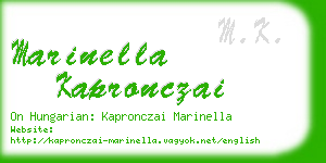 marinella kapronczai business card